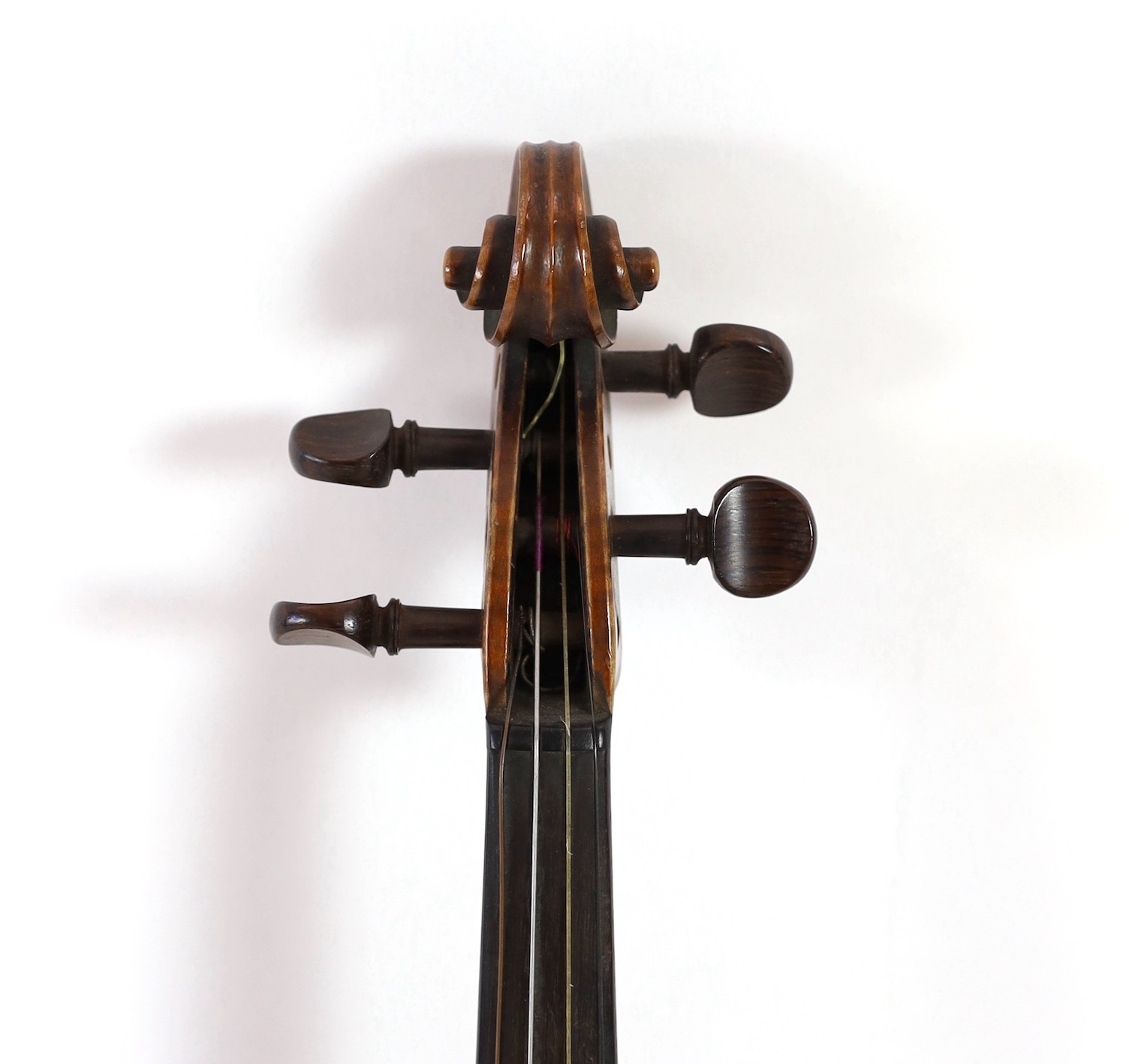 A violin, labelled Leandro Bisiach della Scuola Cremonese fece in Milano 1898, Piazzo del Duomo, length of back 35.6 cm (14in.) cased